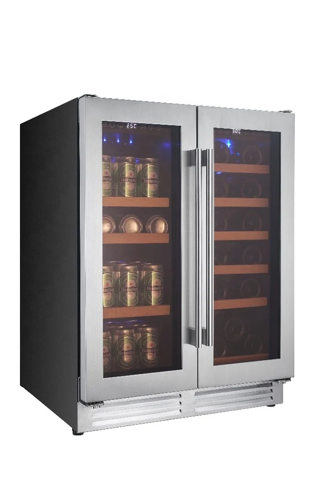 Холодильник для вина и напитков с гарантией качества, бортовой холодильник для вина, двухзонный дисплей для напитков, охладитель, холодильник для пива