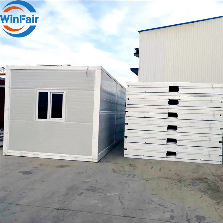 WinFair Folder Prefabricated Portable House 20 Feet z Office Small Houses in Folding Box Container Home Fold-out-house