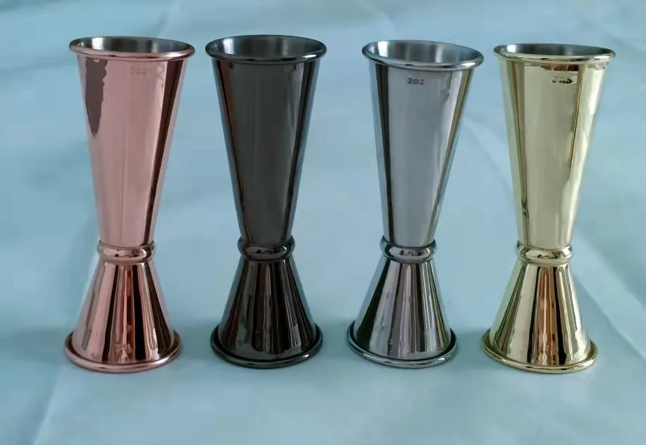 Hot sale Japanese style stainless steel barware wine jigger 30/45ml bartender double side measuring cup for wine