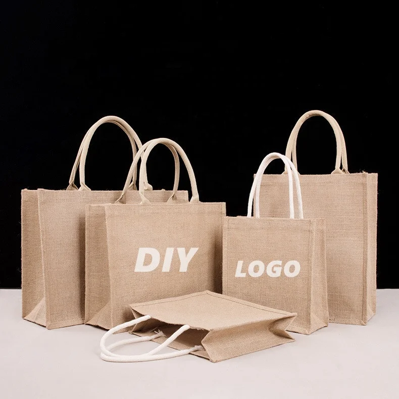 Wholesale Natural Linen Wedding Sacks Gunny Packaging Gift Shopping tote Burlap jute bag