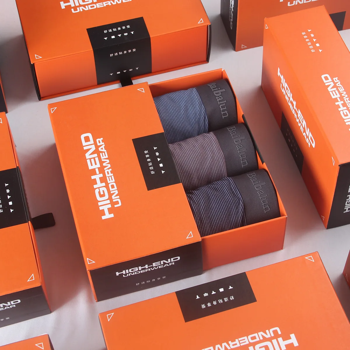 
New Arrivals 3pcs Box-packed Seamless Men Fashionable Boxers Underwear Modal Spandex 