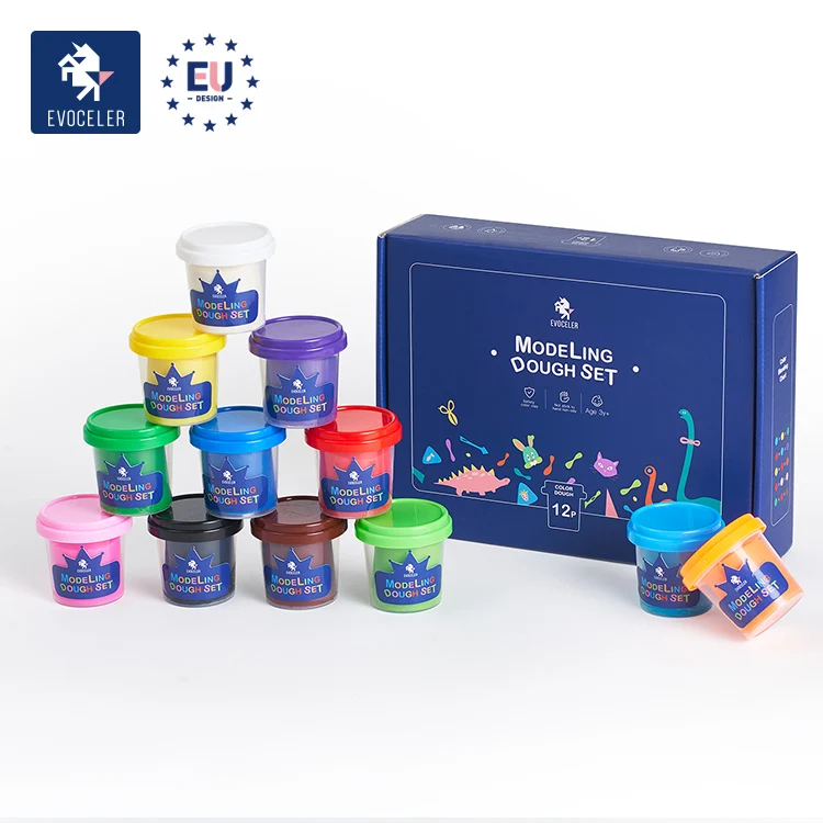 
EVOCELER 12 Colors Homemade Diy Crafts Plasticine Modeling Play Clay Polymer Wholesale Supplier 