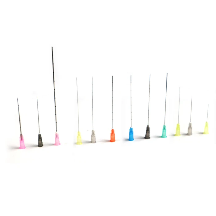 blunt tip micro cannula dermal filler 14g 18g 19g 21g 22g 23g 25g 27g 29g 30g 38mm 50mm 70mm 100mm 120mm