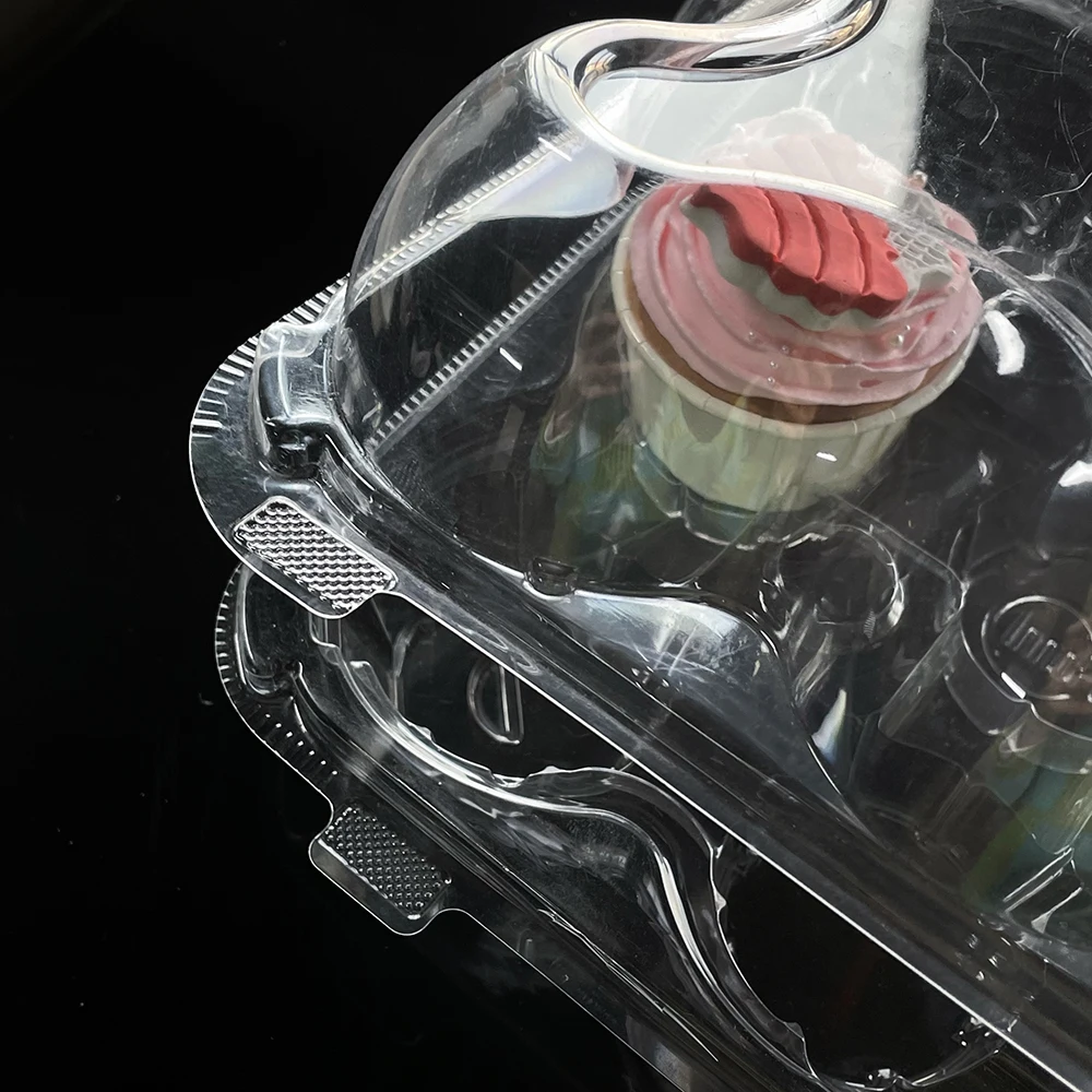 Customizable plastic containers for cupcake PET Packaging boxes for bakery 12 cavity cupcake container plastic