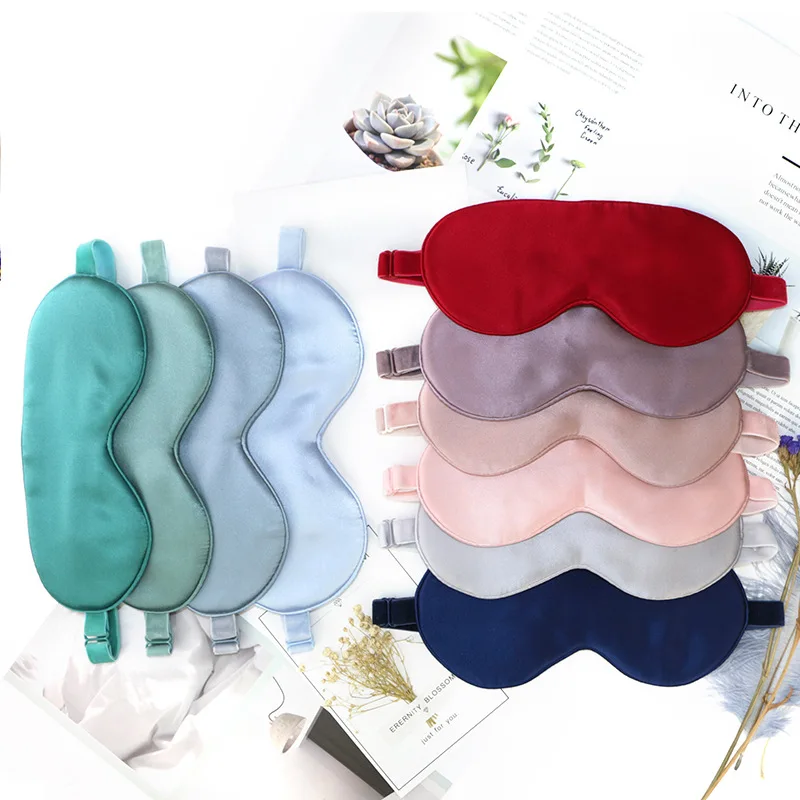 19 mm Pure Mulberry Silk Blackout Sleep Mask Breathable Silk Eye mask with Adjustable Velvet Strap
