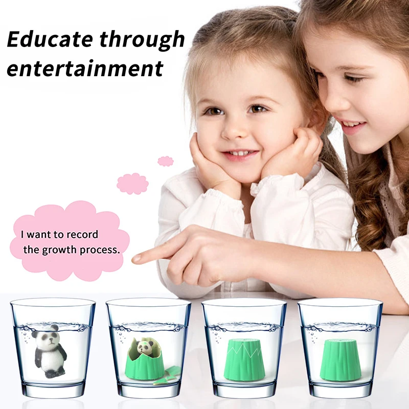 2024 New Mini Cute Cartoon Bamboo Panda Doll Toy Unisex Educational Toy for Children Soaking Water Hatching Design