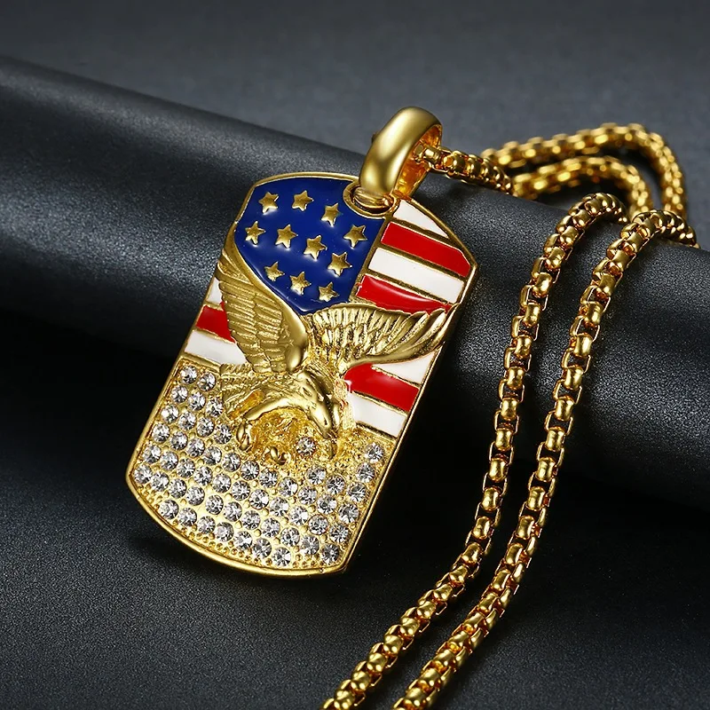 Gold Plated Syria Afghan Iraq Egypt Turkish Flag Necklace Christmas Custom America UK Flag Pendant