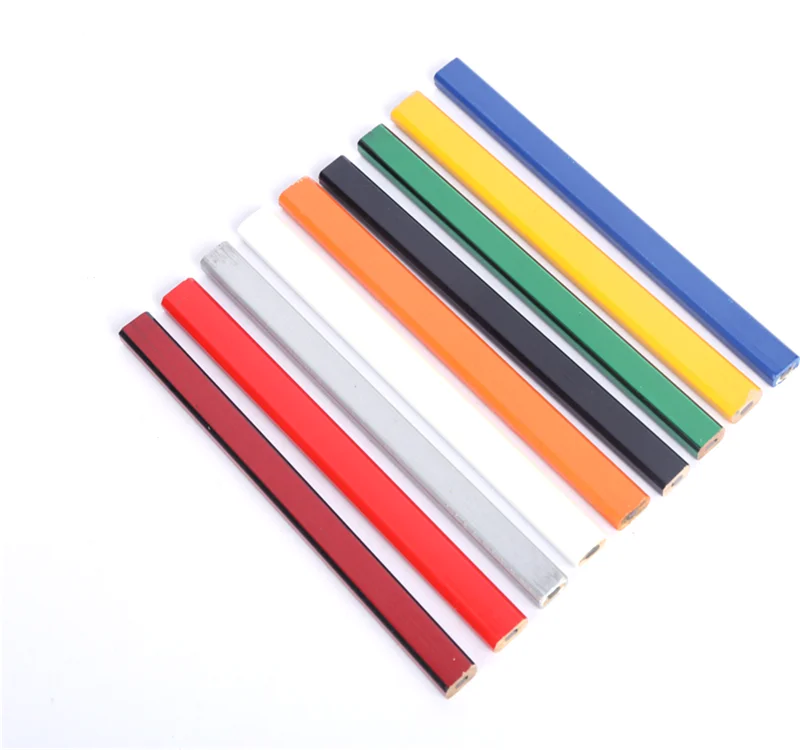 Black lead Flat Construction PENCIL OEM COLOR and Logo  Carpenter pencil for woodworking use