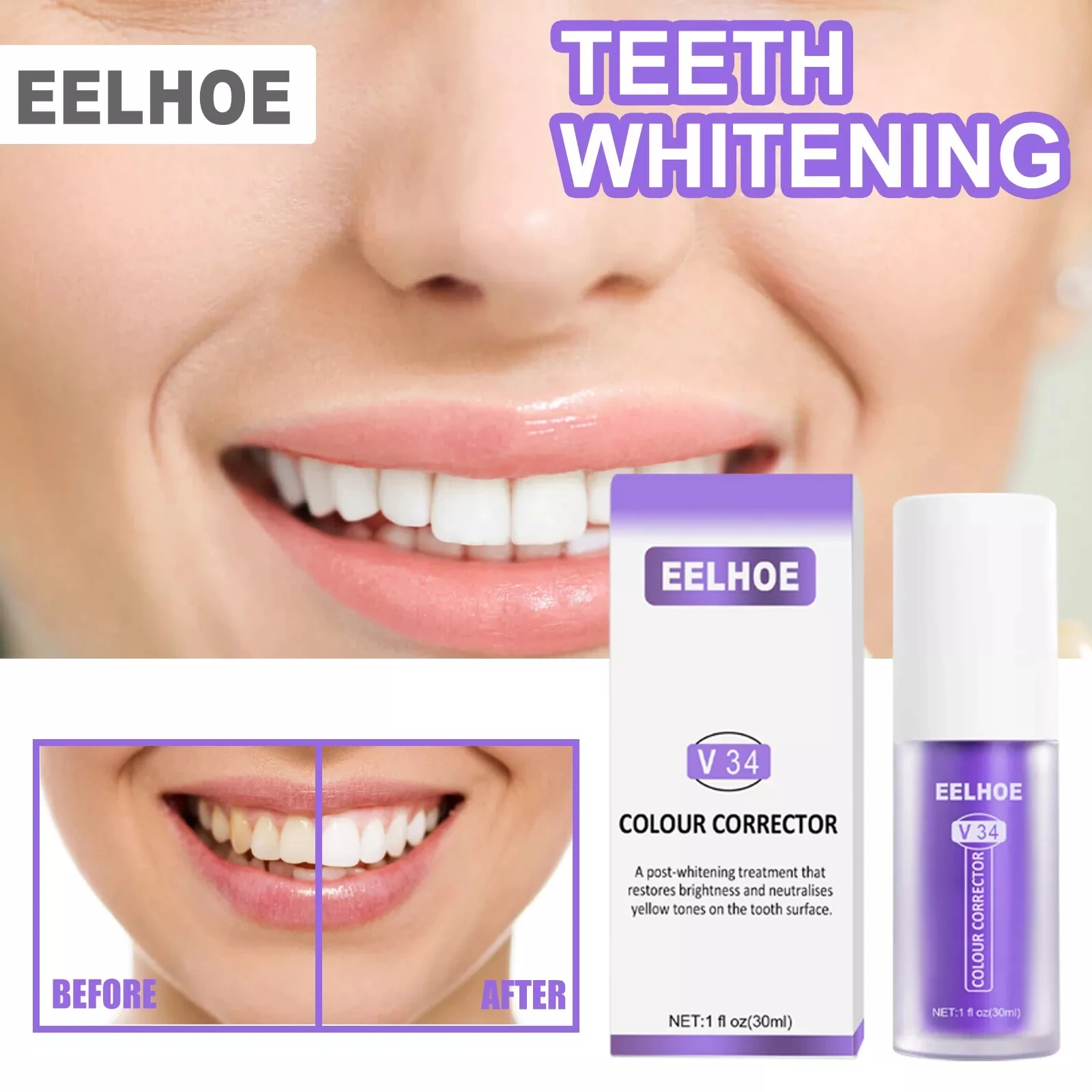 Teeth Whitening Toothpaste Whitening Repair v34 colour corrector Flouride Free Natural Toothpaste