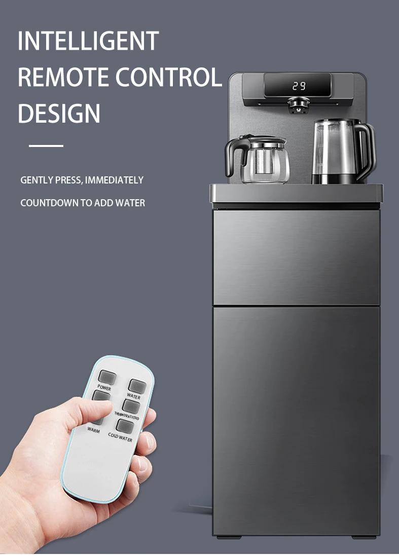 Household luxury  water cooler gray  Color OEM Hot warm and cold  Stand  Design Tea bar machine  Water Dispenser