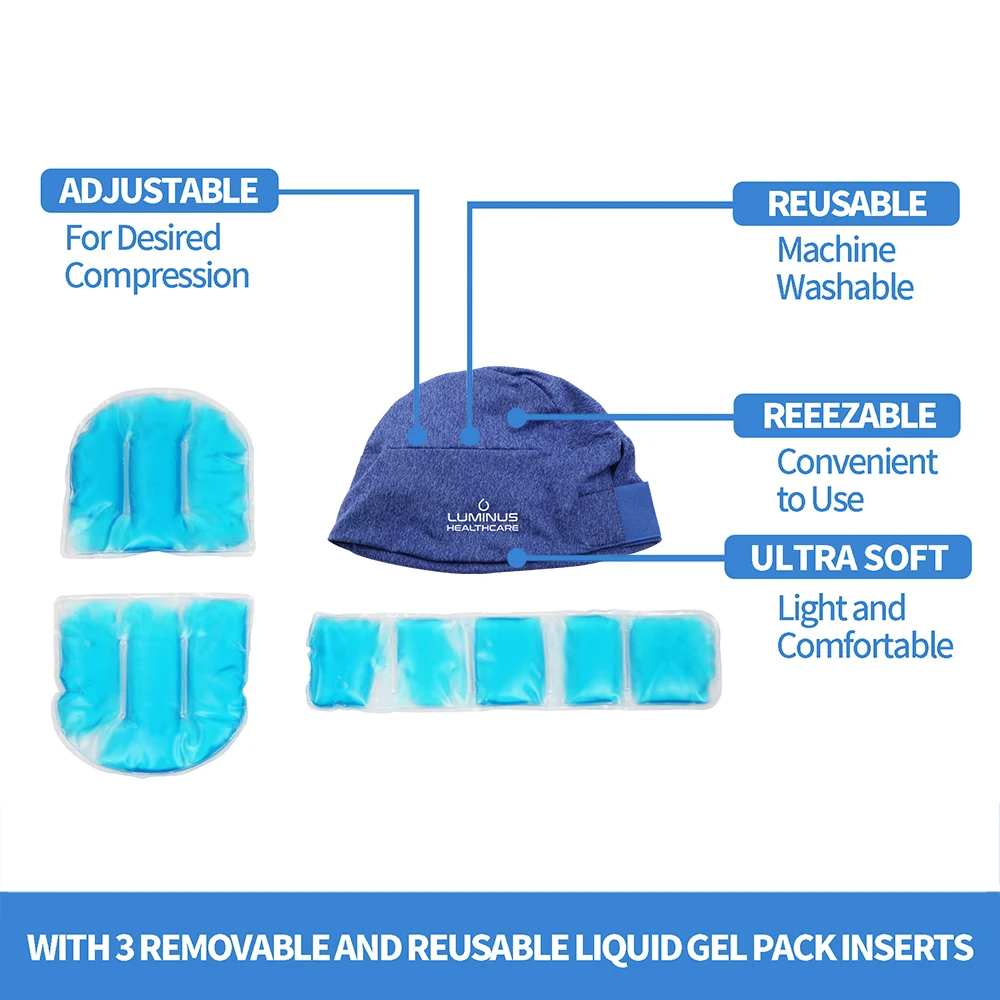 Migraine relief ice pack hat head gel ice beanie ice hat for tension headache relief