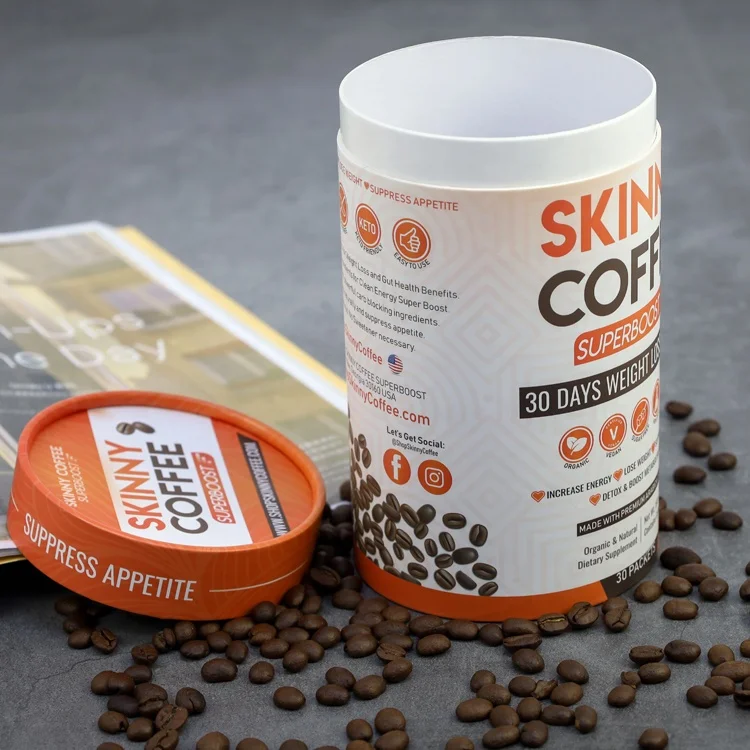 Firstsail custom recycle cylinder cardboard food paper tube can oats snacks coffee packaging box