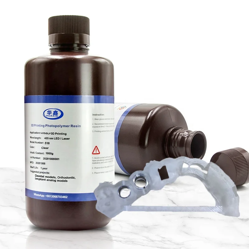 High Precision Dental Surgical Guide Crystal Clear Transparent not Brittle 3D MSLA LCD/DLP Resin