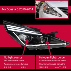 AKD-Car Styling For Hyundai Sonata Headlights 2011-2015 horse racing Dynamic Signal LED Headlight DRL Bi Xenon Auto Accessories