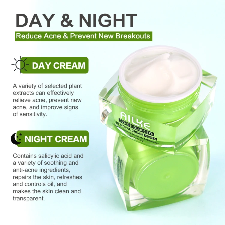 AILKE Acne Treatment Cream Anti Acne Face Cream & lotion Spots Oil Control Shrink Pores Moisturizing Skin Care Serum 50g*2