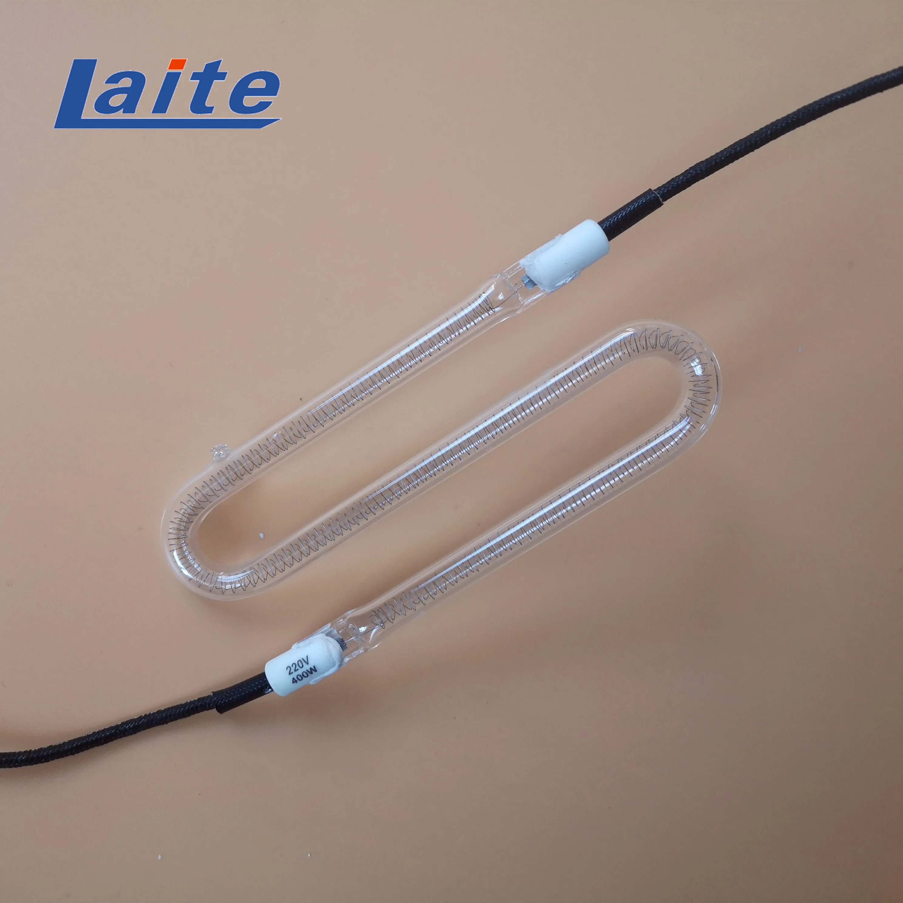 S shape heating lamp infrared quartz halogen heating tube  for food heating parts 400W