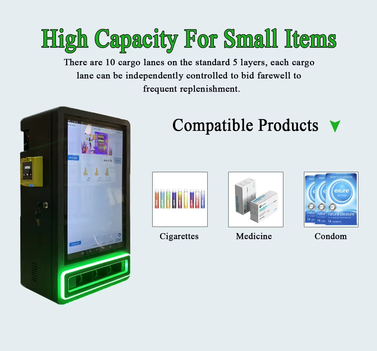 24 Hours Self-Service Vending Machine With Card Reader Payment With Belt Conveyor Drinks And Snacks