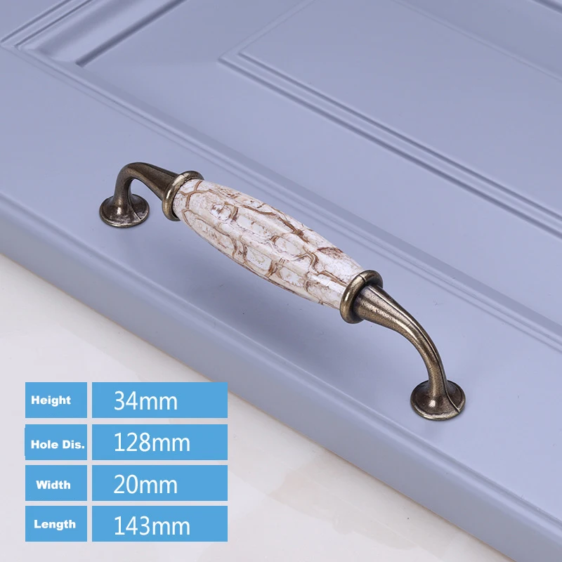Furniture hardware drawer and door cabinet knob ceramic handle