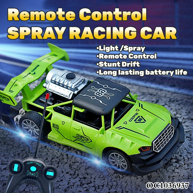 Hot selling cool 5CH rc kids remote control stunt car toy with mist spray