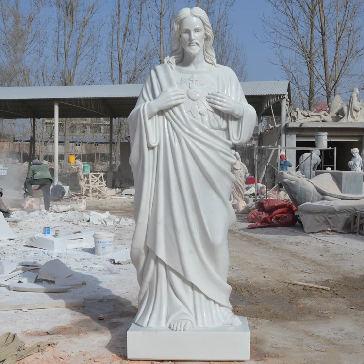 Religious Decoration Marble Jesus Statue Natural Stone Jesus Sculpture