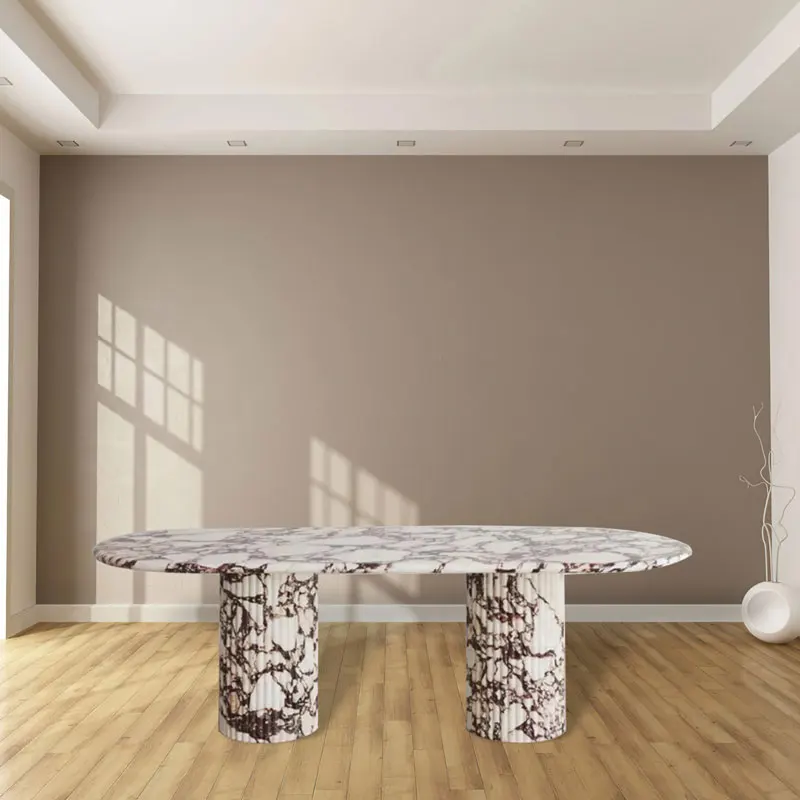 HZX Персонализированная Мексиканская мебель натуральный фиолетовый calacatta Viola мрамор Antica мраморный круглый обеденный стол