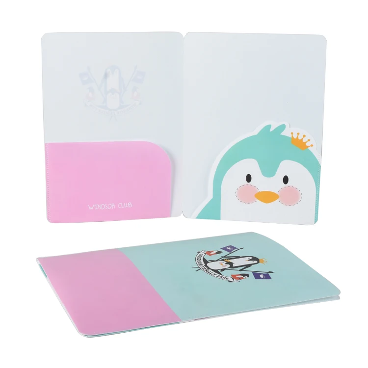 Пользовательские полноцветные печатные толстые папки для презентаций из полипропилена бумажные папки с двумя карманами