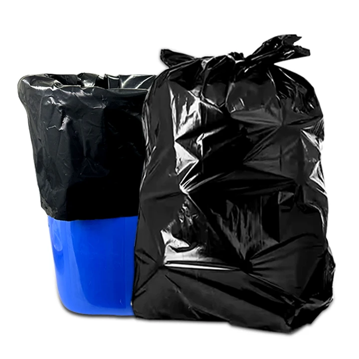 Heavy-Duty 42-Gallon Black Plastic Trash Bag Contractor Bag 3 Mil & 4 Mil Thick Construction Grade PE