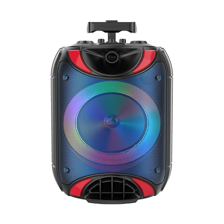 ZQS 8118 Wireless 8 inch Subwoofer Trolley colorful light Speaker BT Outdoor party Big Speaker