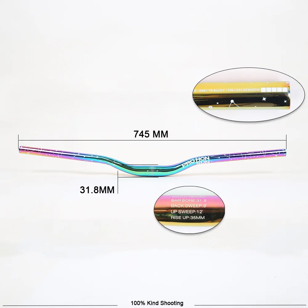 mountain bike handlebar size swallow or straight handlebar 800mm horizontal 31.8mm vacuum color plating AM/XC/DH