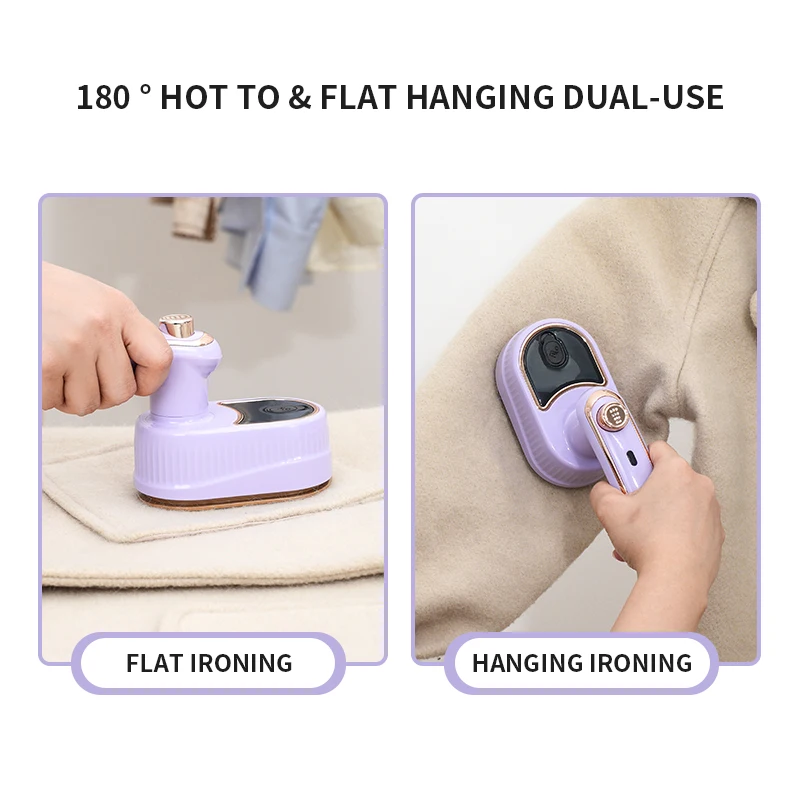 Portable Mini Electric Steam Iron Handheld Dry Iron with Folding Feature for Home Travel for Garment Ironing Hotels Households