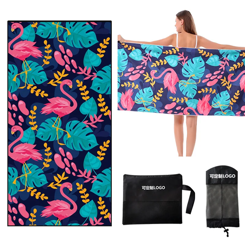 Cheap Microfiber Sublimated Digital Sublimation BeachTowel Printed Logo Sports Promotion Personalized  Beach Towels On Beach