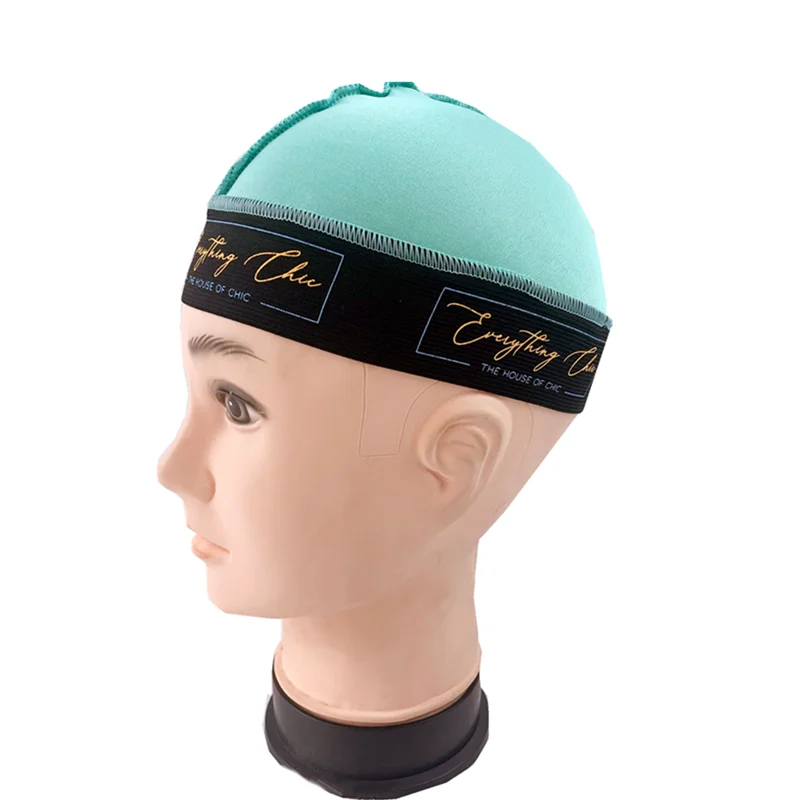 Factory Supply Low Moq Jacquard  Logo Custom Wave Cap Durag For Men