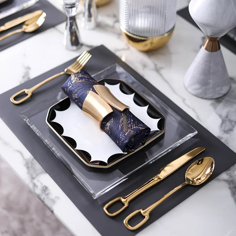 European-style modern minimalist western-style model room tableware set set plate decoration set table dinner plate