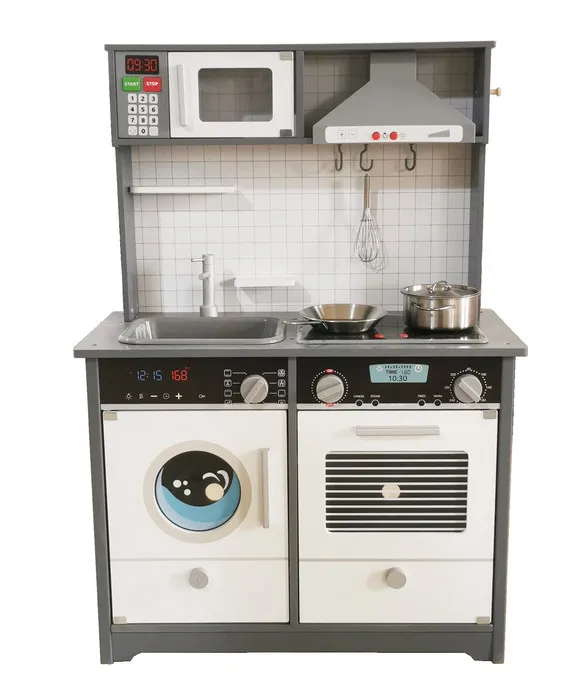 2022 hot selling big cooking pretend play set wooden kitchen toy play set for kids