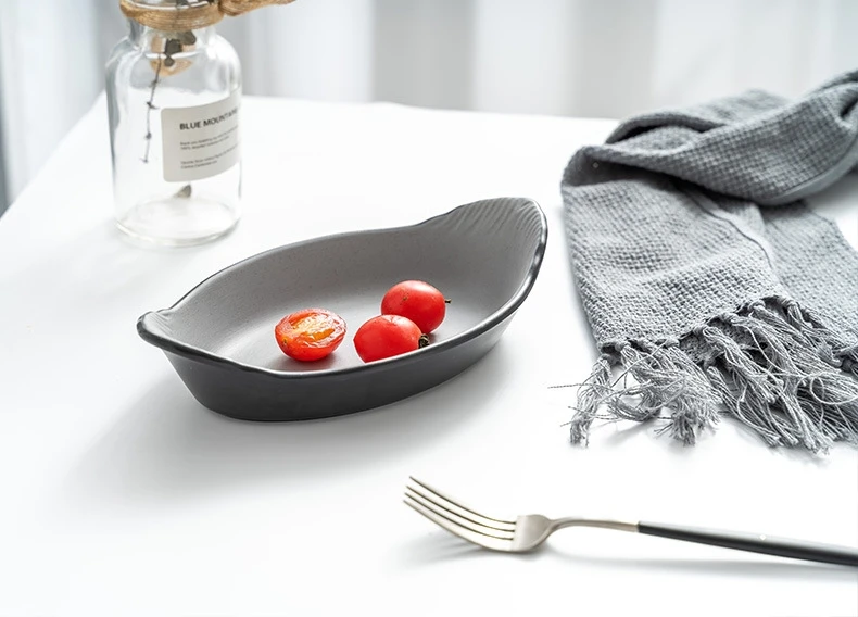 Restaurant Unbreakable Black Gray Frosted Disc Melamine Flat Plates Dishes Set for Western Food Steak