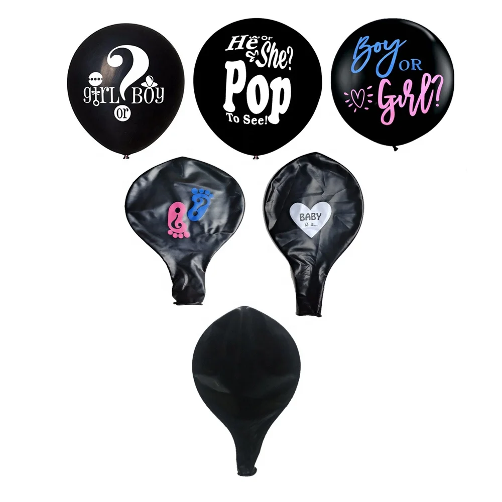 36 дюймов черного цвета объявление о поле ребенка праздничные воздушные шары для девочек или мальчиков, большой латекс раскрыть воздушный шар