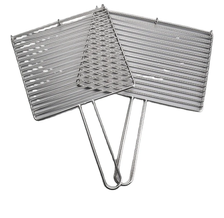 Non-stick Grill Basket BBQ Wire Mesh Grill Net Grilled Clip for Fish & Vegetable & Steak