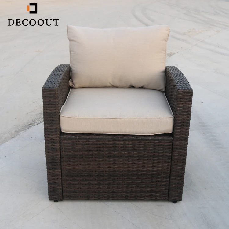 7-Piece Wicker Outdoor Sectional Sofa Set L Shaped Garden Sofa Wicker Outdoor Rattan Sofa Set Furniture With Beige Cushions