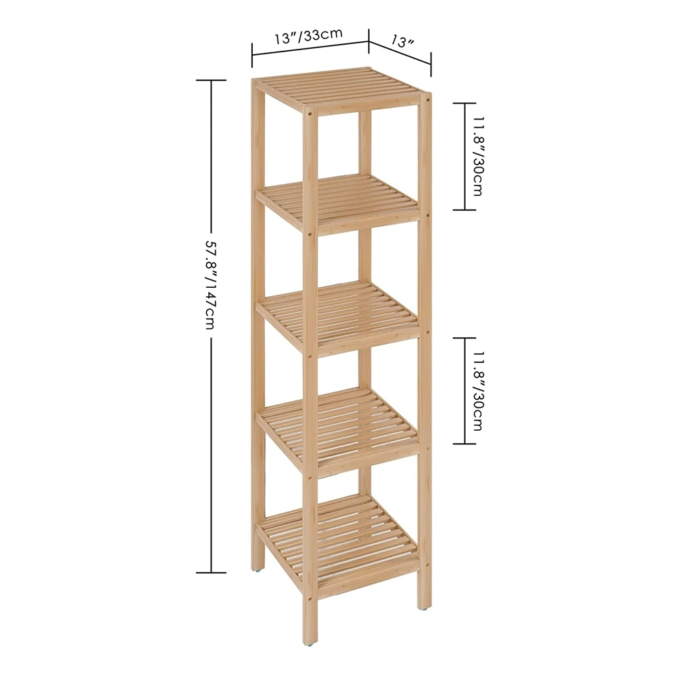 Multi Tier Bamboo Rack for Bamboo Bathroom Storage Shelf Bamboo Over Toilet Rack Shelf