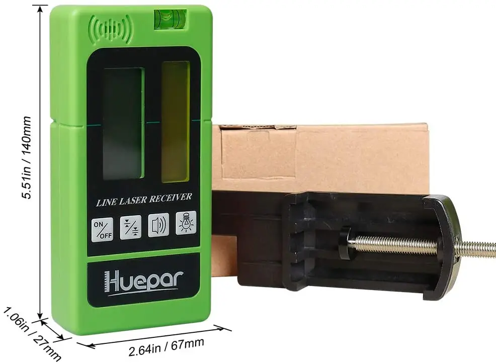 Huepar LR-5RG двухсторонний ЖК-дисплей с подсветкой для лазерного уровня приемника красным и зеленым лучами