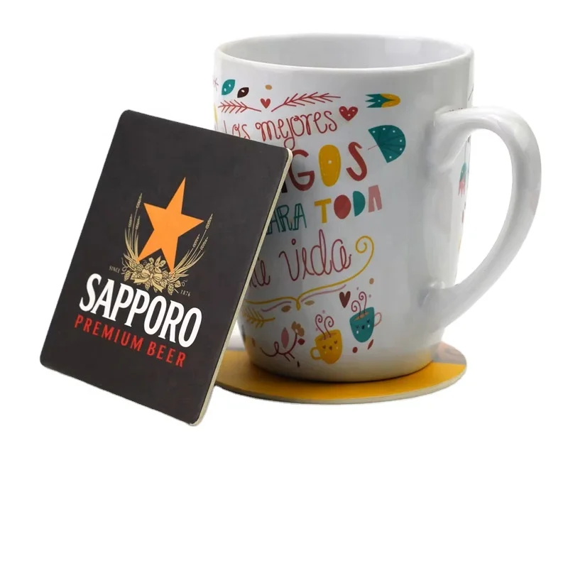 Custom Printed Logo Design Disposable Round Coffee Paper Beer Glass Coasters