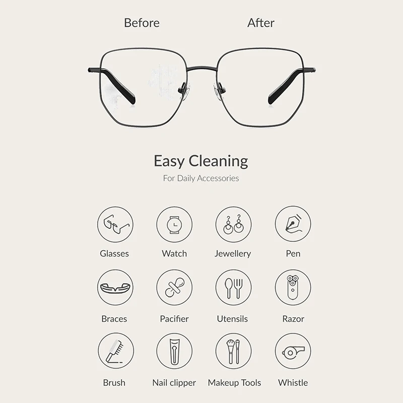 Newest Design Household Pink Cleaning makeup brush Machine Jewelry Watch Digital Ultrasonic Cleaner