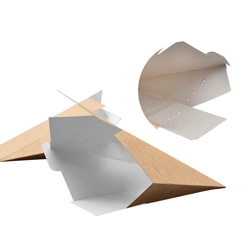 Custom eco carry kraft paper packaging triangle sandwich lunch boxes with clean PET plastic window