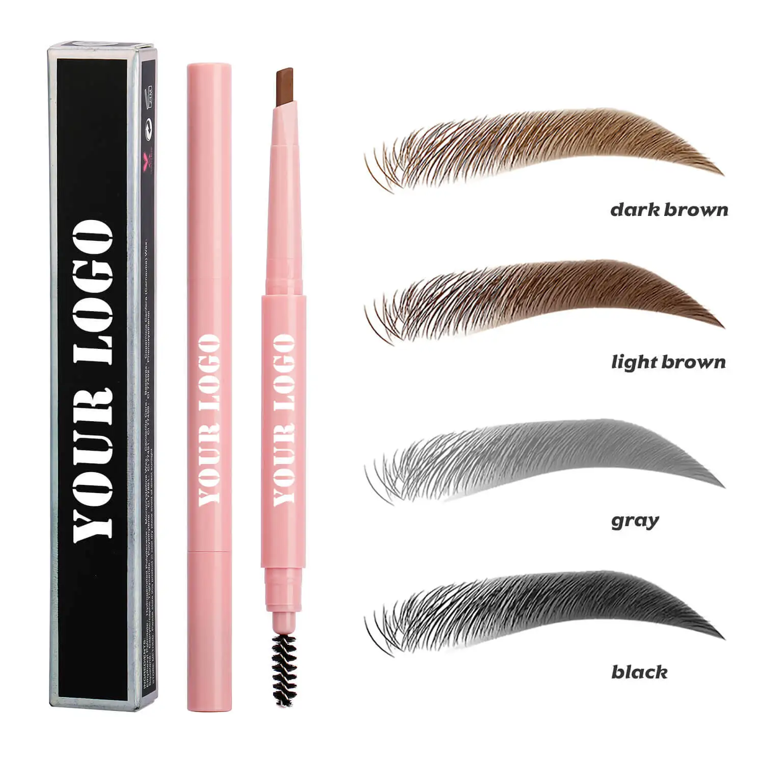 Custom Eyebrow Pencil Waterproof Smudge Eyebrows Pen Tattoo Cosmetics Dark Brown Grey Color
