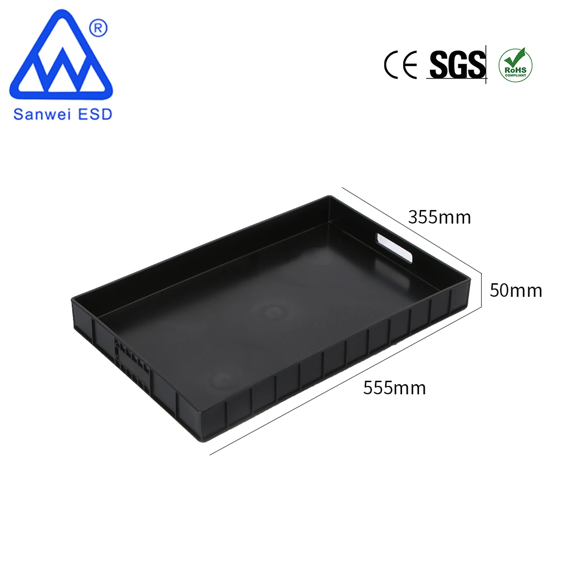 Черный антистатический пластиковый лоток для хранения печатных плат, проводящий лоток