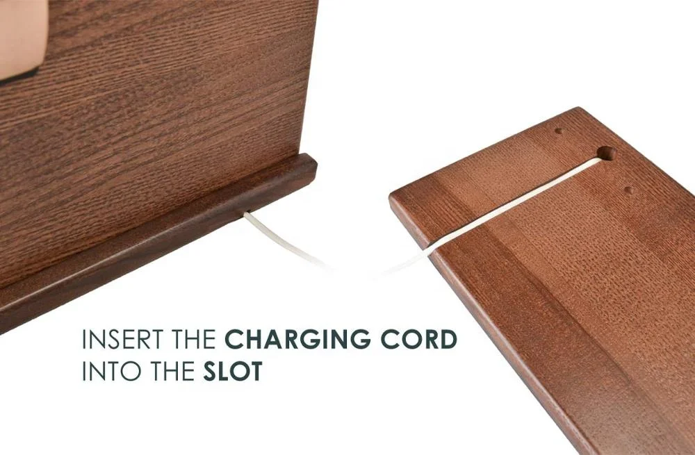 Wood Phone Docking Station for Key Holder Wallet Stand Watch Organizer