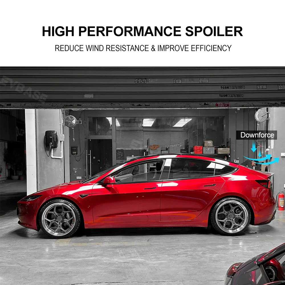 Tesla Model 3 Highland Spoiler Wing Real Carbon Fiber Rear Trunk Lip Spoiler Tail Wing EVBASE
