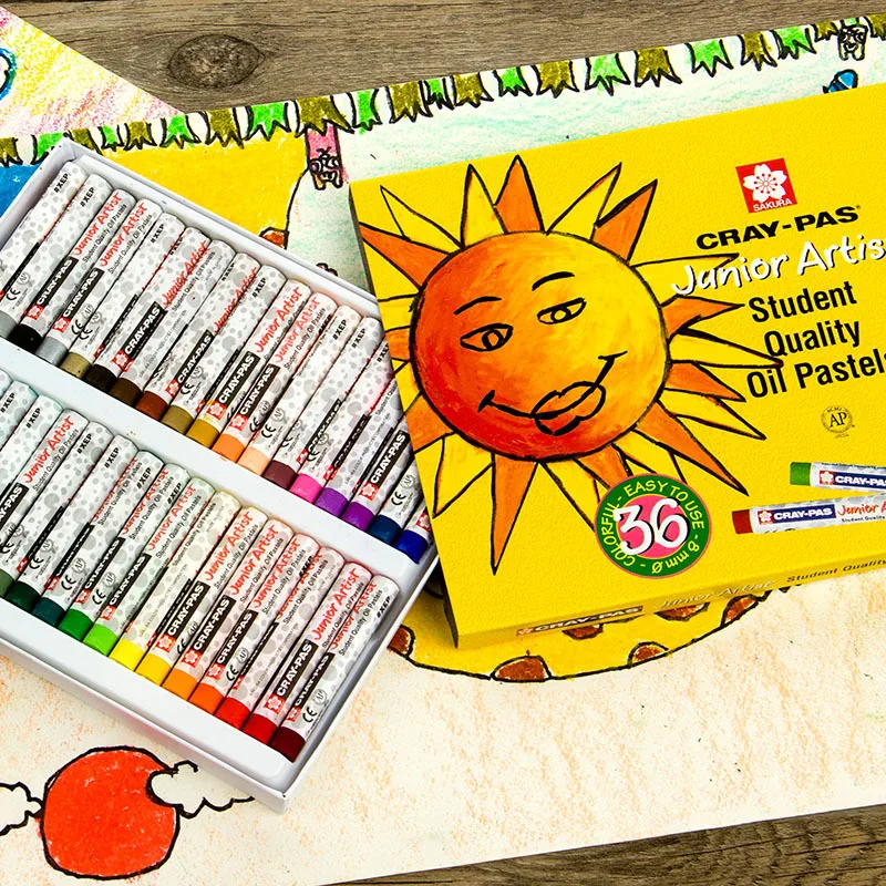 Sakura  24/36/48 Colors Art Soft Pastel Wax Crayon Oil Pastel set