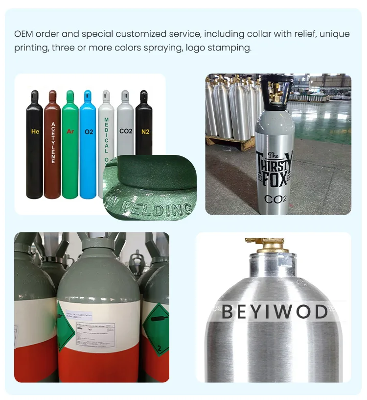 Colorful 5LB 10LB 15LB 20LB NOS CO2 Gas Cylinder with CGA660 Valve