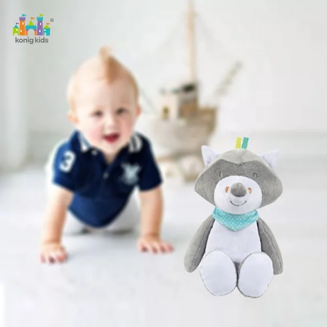 Konig Kids Soft Koala Bear Raccoon Stuffed Animal Push Sleeping Plush Toy With Music Lights
